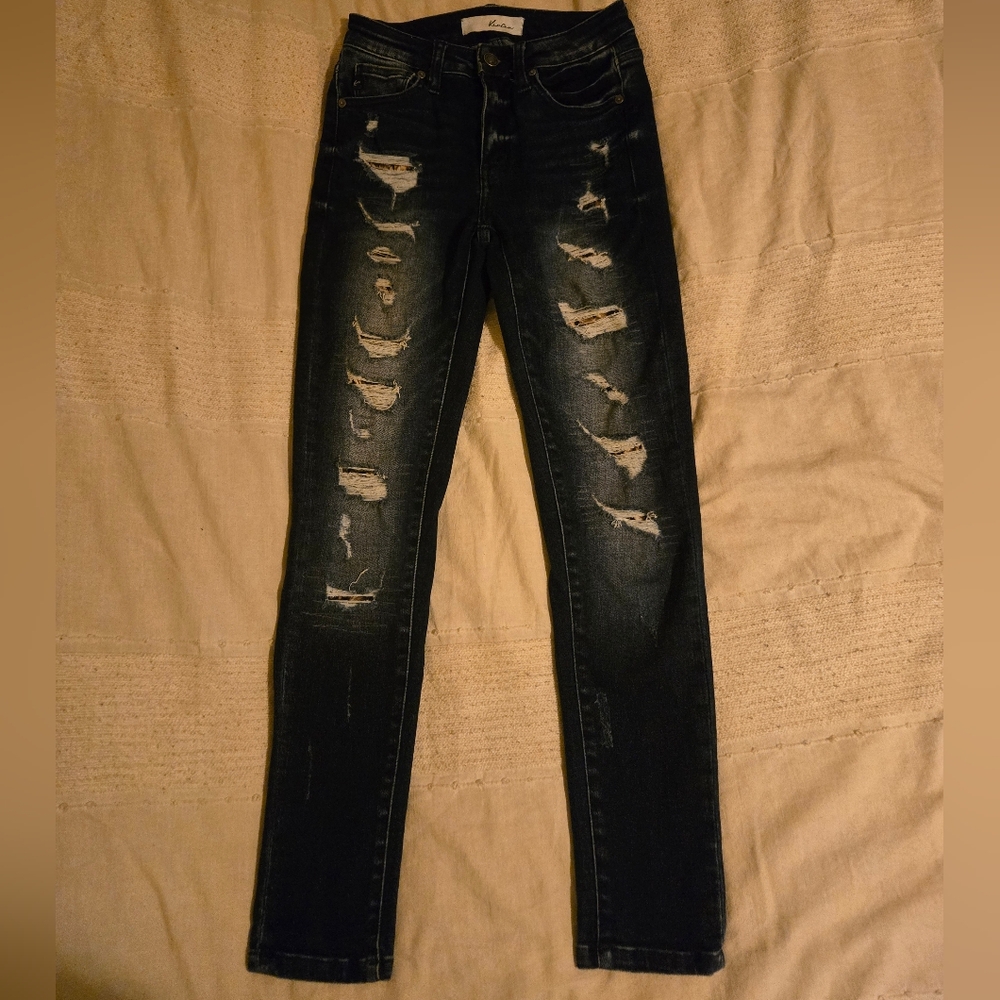 Kancan Distressed Dark Wash Women Jeans